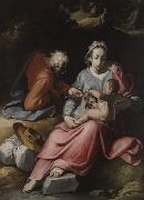 CORNELIS VAN HAARLEM Holy Family oil painting artist